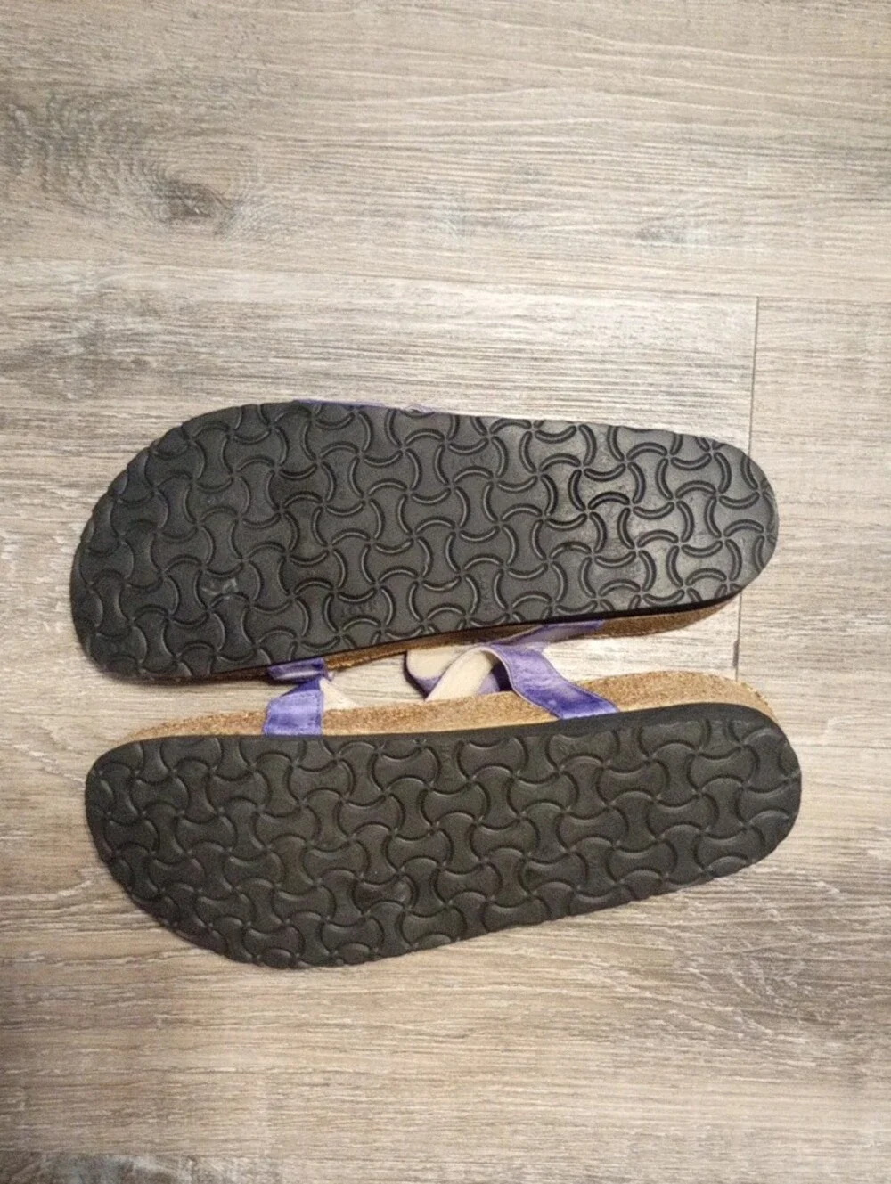 Naot Atlanta Lavender Leather Slide Sandals Petal Accent Size Euro 41 US 10.5/11